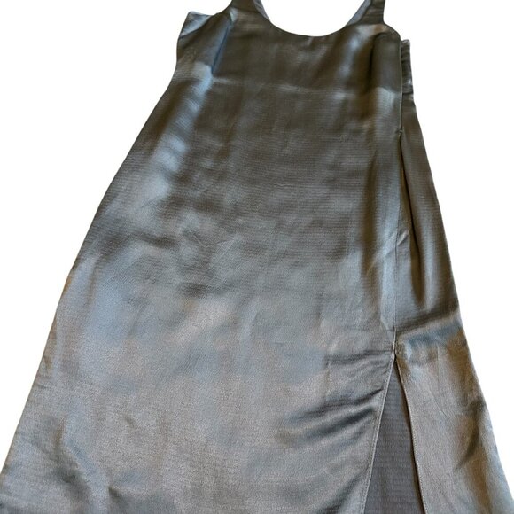 Diane Von Furstenberg Lyla Grey Sleeveless Shift Dress High Slit Size Small - Picture 5 of 12